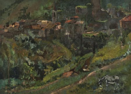 Gino Paolo Gori Paesaggio Olio su tela, cm. 73x100 Firmato in basso a...