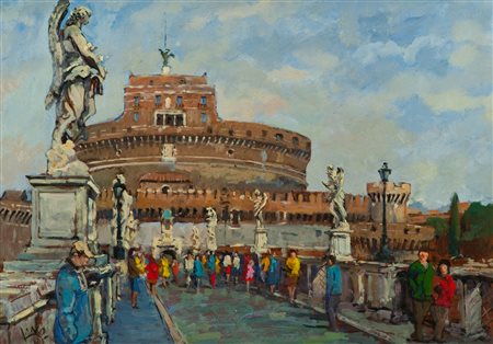 Giancarlo Landi Castel Sant'Angelo dal vero, 2007 Olio su faesite, cm. 50x71...