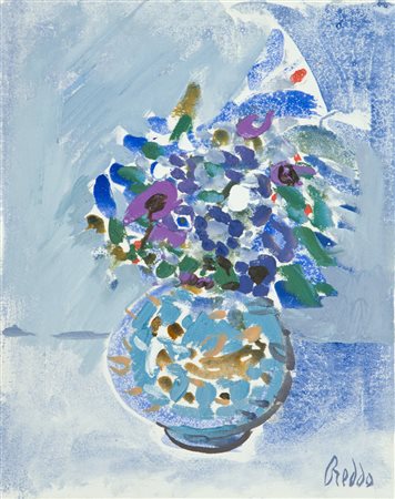 Gastone Breddo Vaso di fiori Olio su tela, cm. 50x40 Firmato in basso a...