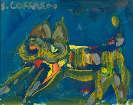 Silvio Loffredo Gatto Olio su faesite, cm. 23,5x30 Firmato in alto a...