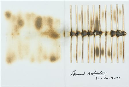 Bernard Aubertin Senza titolo, 2010 Fiammiferi bruciati su libro d'Artista,...