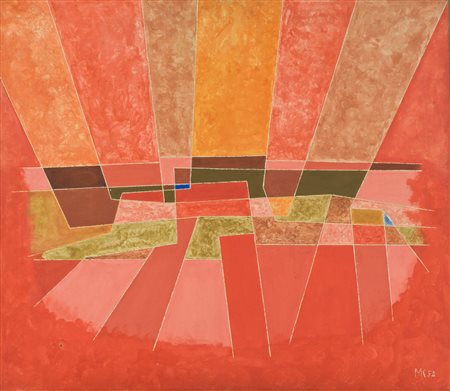 Martin Krampen Tramonto, 1952 Tecnica mista su tela, cm. 65x75 Sigla e data...