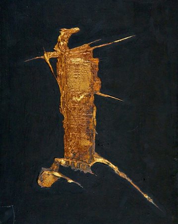 Elio Marchegiani Totem, 1963 Tecnica mista su masonite, cm. 50x40 Sul verso:...