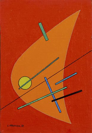 Luigi Veronesi VARIABILE 15 olio su faesite, cm 24x16,5 firma e data eseguito...