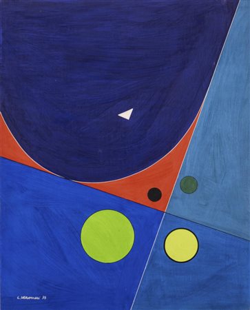 Luigi Veronesi SENZA TITOLO olio su faesite, cm 50x40 firma e data sul retro:...