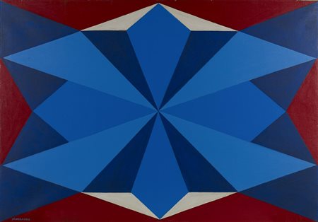 Galliano Mazzon IRRADIAZIONE olio su tela, cm 70x100 firma e data sul retro:...