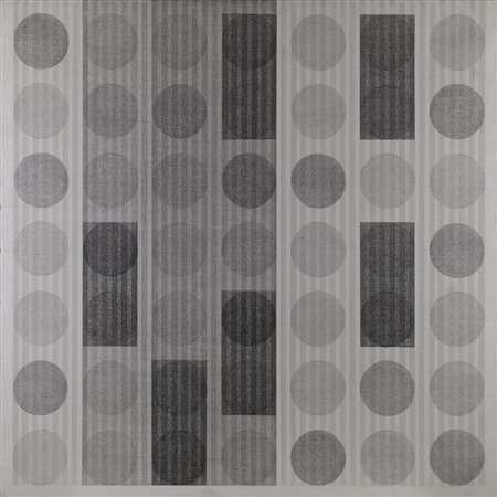 Carlo Nangeroni SCANSIONI-TEMPI-LUCE acrilico su tela, cm 100x100 sul retro:...