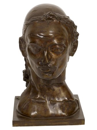 Augusto Perez TESTA MULIEBRE bronzo, cm 35x21x24; es. 2/5 firma, numero e...