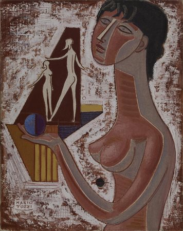 Mario Tozzi NUDINO E COMPOSIZIONE olio su tela, cm 68x54 firma e data...