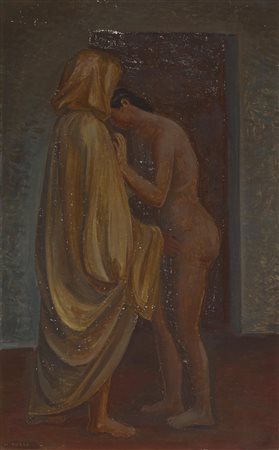 Mario Tozzi CONFIDENZE olio su tavola, cm 65x42 firma eseguito nel 1933...