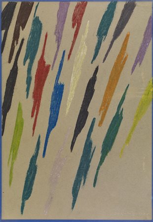 Piero Dorazio COMPOSIZIONE pastello ad olio su carta, cm 50x35 firma e data...