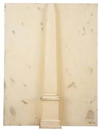 Tano Festa # OBELISCO smalti industriali per l'edilizia su obelisco in legno...