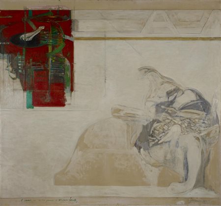 Piero Guccione I STUDIO PER CHI HA PAURA DI VIRGINIA WOOLF olio su tela, cm...