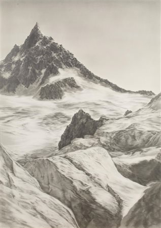 Serse PAESAGGIO ADOTTIVO grafite su carta applicata su alluminio, cm 145x100...