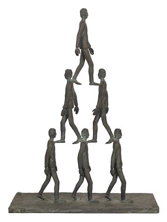 Roberto Barni IMPRESA bronzo, cm 105x76x24; es. 2/6 sigla e numero eseguito...