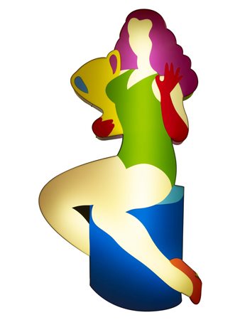 Marco Lodola PIN UP perspex e neon, cm 125x60x12 sul retro: firma, titolo e...