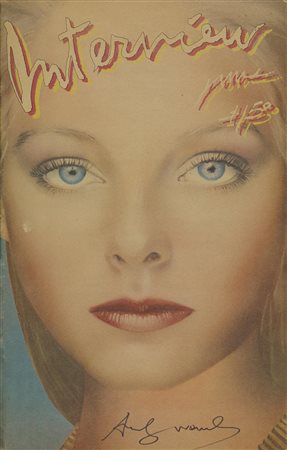 Andy Warhol INTERVIEW, JODIE FOSTER pennafeltro su copertina della rivista,...