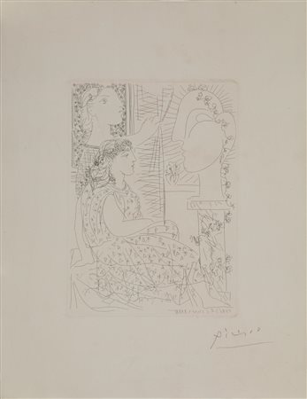 Pablo Picasso DEUX MODELES VETUS acquaforte, battuta cm 26,7x19,3, foglio cm...