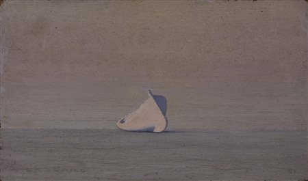 Walter Lazzaro SIESTA olio su faesite, cm 20,5x35 firma e data sul retro:...