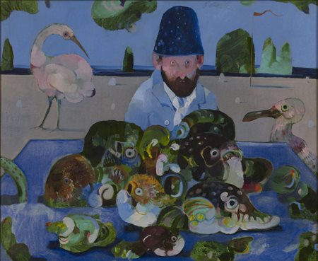 Antonio Possenti UNA SPIAGGIA olio su tela, cm 50x60 firma sul retro: firma,...