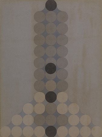 Carlo Nangeroni MUTAZIONI PER SCORRIMENTO acquerello su carta applicata su...