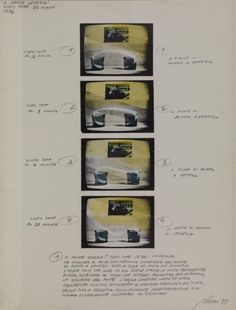 Fabrizio Plessi A MORTE VENEZIA! tecnica mista su cartoncino, cm 70x50 firma...