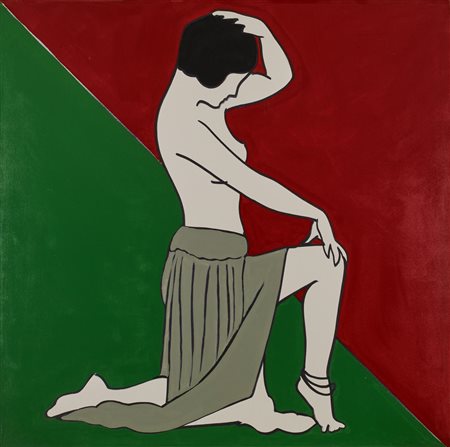 Marco Lodola STREAP smalto su tela, cm 100x100 firma L'opera è accompagnata...