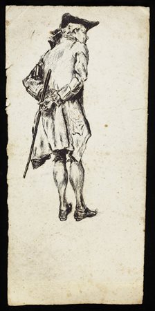 ARTISTA VENETO DEL XIX SECOLO  Ritratto di gentiluomo con bastone. .