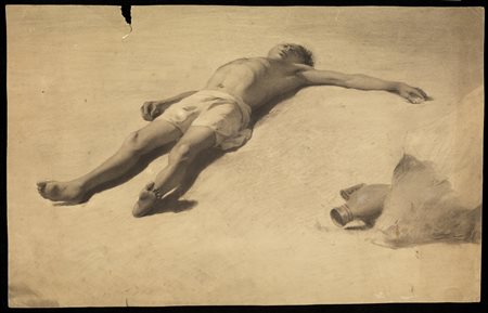 ARTISTA VENETO DEL XIX SECOLO  Ritratto di ragazzo supino. .