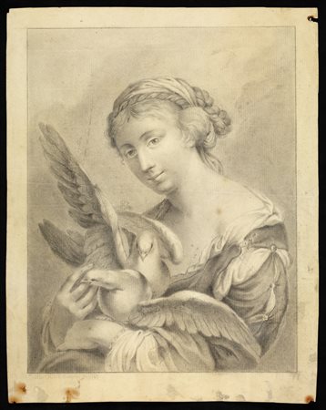 ARTISTA NEOCLASSICO  Donna con colombe. .