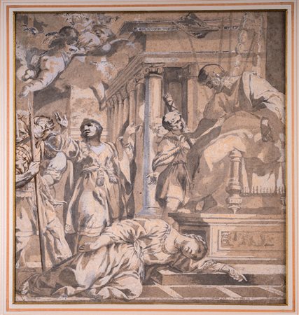 ARTISTA ROMANO DEL XVII SECOLO  Santa Bibiana compare davanti ad Aproniano e morte di Santa Demetria.