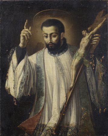 ARTISTA VENETO DEL XVII SECOLO  Diacono con crocifisso.