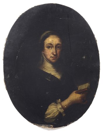 ARTISTA VENETO DEL XVIII SECOLO  Ritratto di donna con libro. .