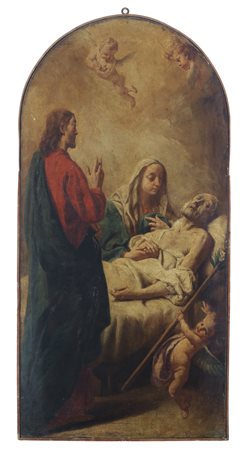 ARTISTA VENETO DEL XVIII SECOLO  Transito di San Giuseppe. .