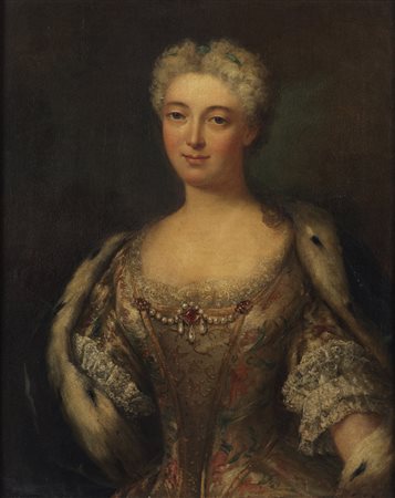 ARTISTA FRANCESE DEL XVIII SECOLO  Ritratto di gentildonna.