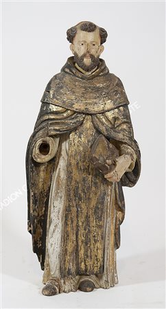 Scultura lignea policroma raffigurante San Pietro da Verona. Veneto, XVII...