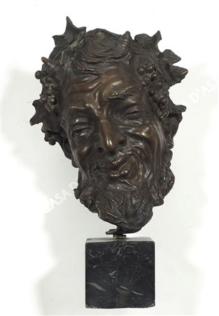 Vincenzo Gemito Napoli 1852-1929 "Testa di fauno" h. cm. 30 - scultura in...