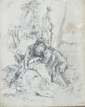 Gizmbattista Tiepolo 1696-1770 "Scherzi di fantasia" cm. 22x18 - acquaforte...