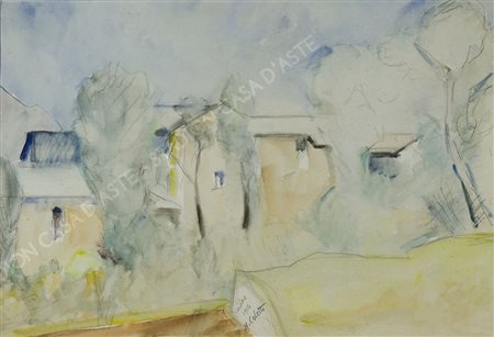 Nando Coletti 1907-1979 "Case in Cadore" cm. 33x47 - acquerello su carta...