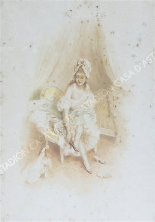 Lucius Rossi 1846-1913 Lotto di 2 acquerelli su carta raffiguranti il...