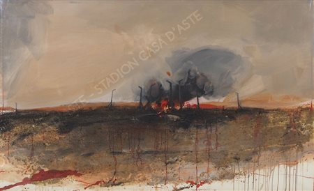 Vladimir Velickovic 1935-2019 "La guerra nei Balcani" cm. 120x200 - tecnica...