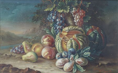 Pittore primi '900 "Natura morta" cm. 22x36 - olio su cartone Fimato Pagnotta...