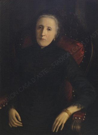 Pittore del XIX secolo "Ritratto di gentildonna" cm. 96x70 - olio su tela...