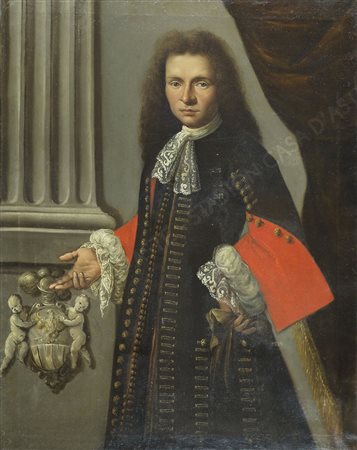 Maestro inizio XVIII secolo Lotto di 2 oli su tela foderata di cm. 117x90: a)...