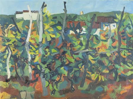 Carlo Ciussi 1930-2012 "Paesaggio con alberi" cm. 60x80 - olio su tela...