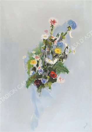 Renato Borsato Venezia 1927-2013 "Mazzo di fiori" cm. 100x69 - olio su tela...