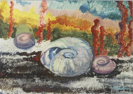 Joze Pohlen 1926-2005 "Natura morta" cm. 33x47 - tecnica mista su carta...