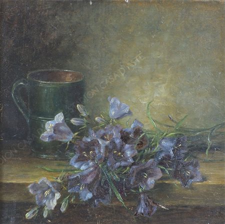 Paula Wildhack 1872-1955 "Fiori sul tavolo" cm. 32x32 - olio su cartone...