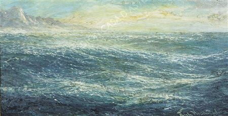 Rodolfo Claudus 1893-1964 "Mareggiata" cm. 25x48 - olio su cartone Firmato b....