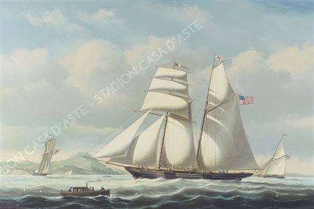 Salvatore Colacicco 1935 "Veliero al largo" cm. 51x76 - olio su tavola...